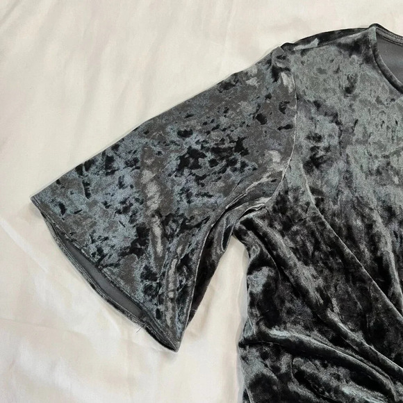 Zara Velvet Gray Dress - Picture 3 of 6